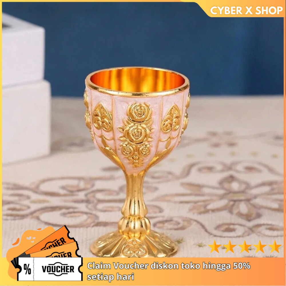[CYBER] Gelas Liquor Vintage 30ml | Peralatan Minum Rumah Tangga | Shot Glass Ukiran Estetik Mini