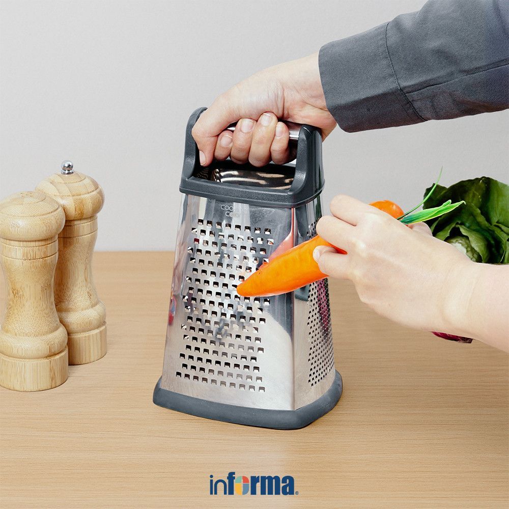 Informa Cooking Color Prun Parutan 4 Sisi - Abu-Abu Alat Parut Grater Pemarut Keju Bumbu Masakan Ser
