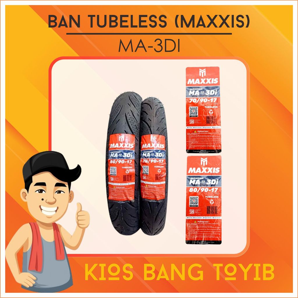 Ban Motor Bebek MAXXIS Diamond MA-3DI Ring 17 Tubeless 70/90-17, 80/90-17 Tubles (MA-3DI)