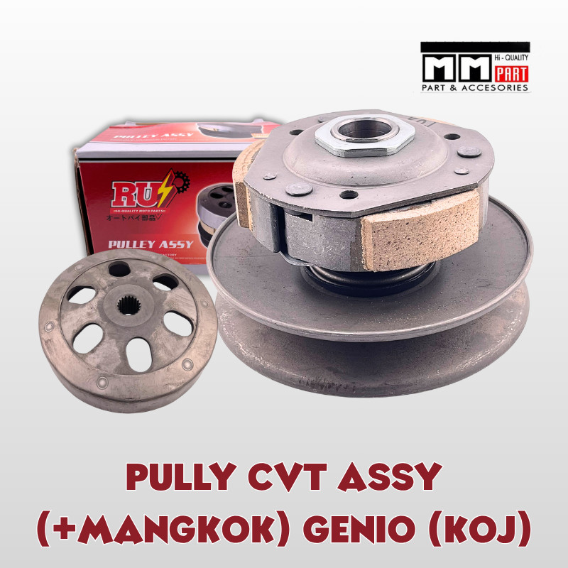 PULLY CVT ASSY+MANGKOK GENIO KOJ–PULLEY KOMPLIT GENIO BEAT NEW DELUXE STREET LED NEW GENIO 2020-2022
