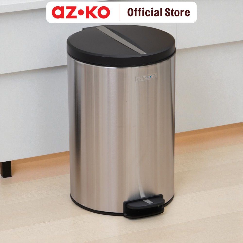 AZKO Krisbow 12 ltr Tempat Sampah Pedal Matt Tong Sampah Pedal Wadah Pembuangan Alat Kebersihan Tras