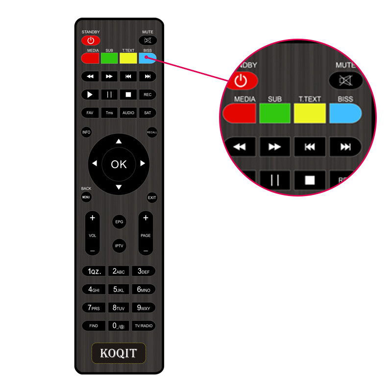 Koqit U2 Satellite tv Receiver Extra Remote Control Contorller / IR Led Display Fit U2 Only DVB S2 S