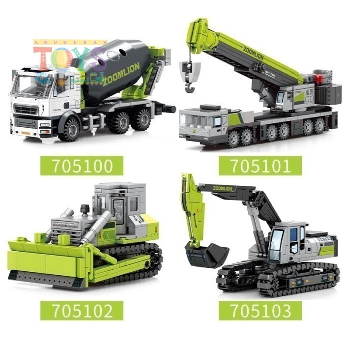 JAJAROMA  Mainan Edukasi Bricks Balok Sembo block  Truck Konstruksi Zoomlion 705100-03