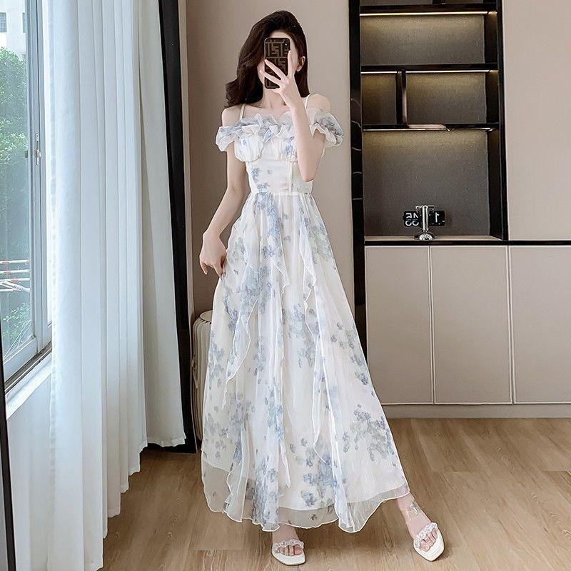 Ladyshop - ( Warna Dasar Apricot ) Apricot Dress Pantai Dress Party Floral D364