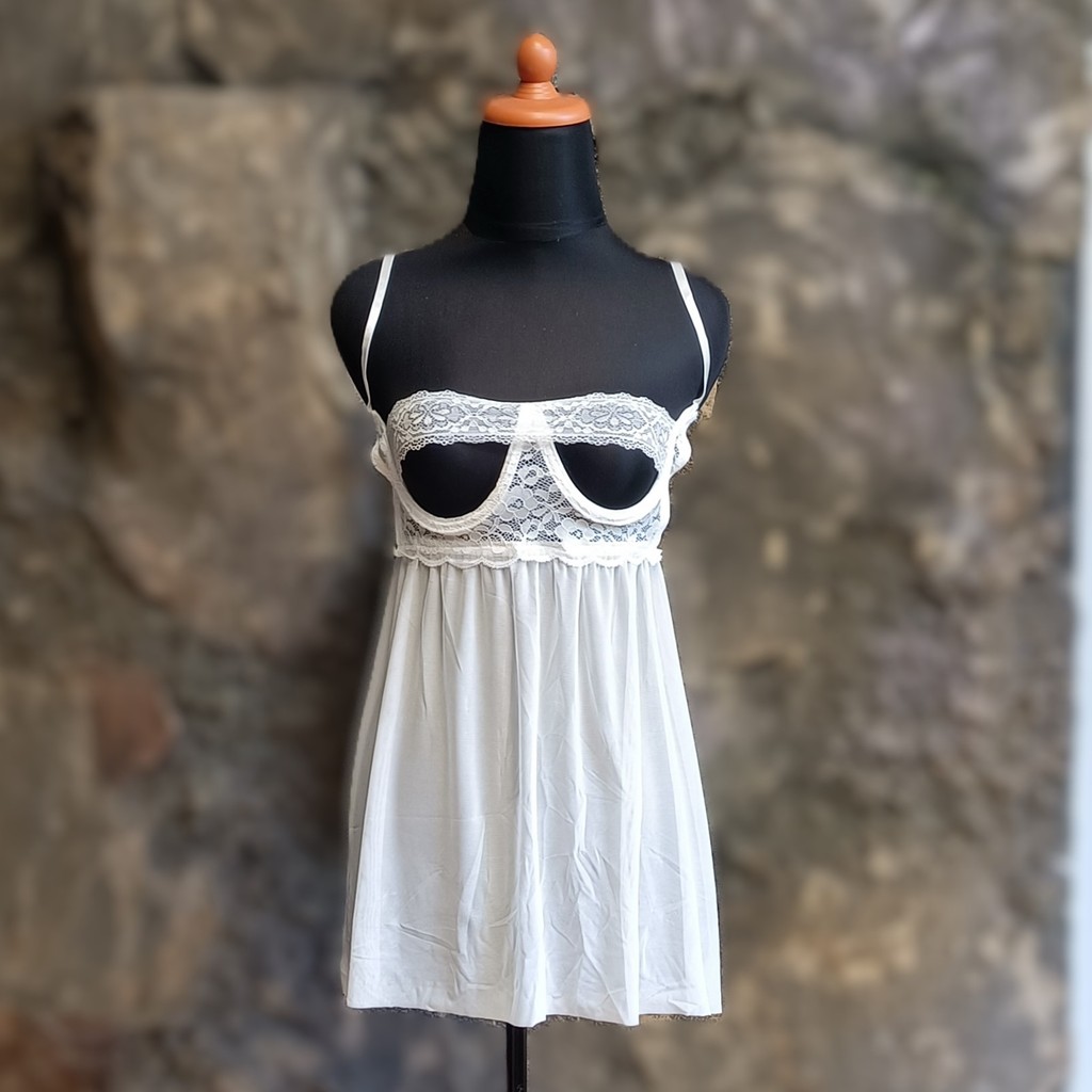 Dewa Dewi - Baju Lingerie Baju Tidur Babydoll Dinas Malam Dada Kawat Terbuka LOB412