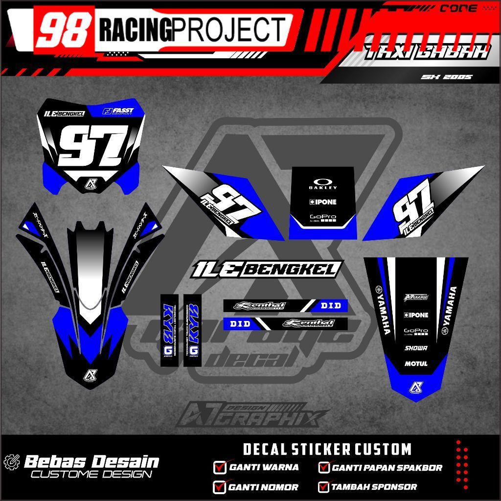 Decal Taxi Gabah - Decal Motor Gabah Free Custom Nama Nomor Motor Taksi Gabah