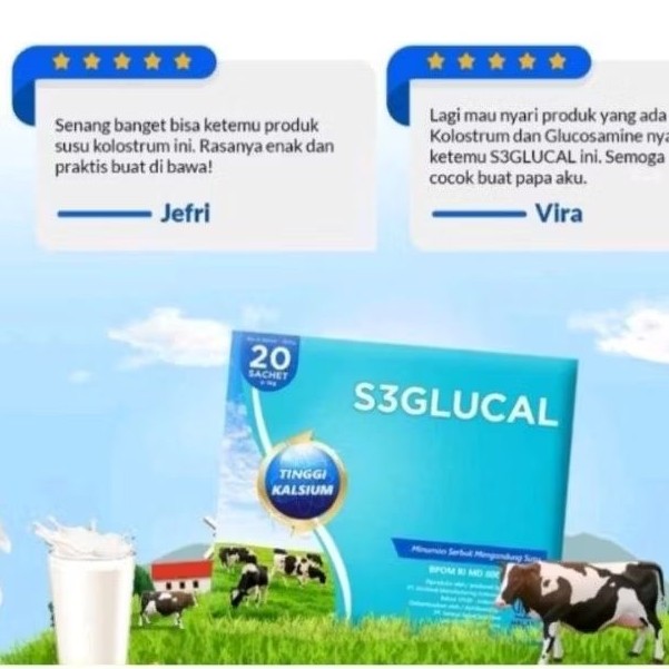 ORIGINAL 100% S3GLUCAL. S3 GLUCAL SUSU KOLOSTRUM