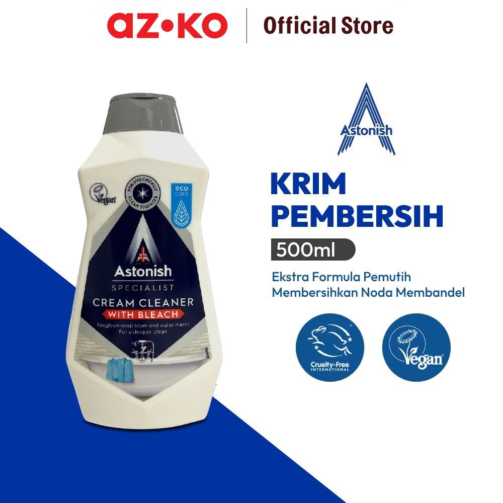 AZKO Astonish Krim Pembersih Noda & Kerak Kamar Mandi Dengan Bleach 500 ml Cleaner Noda Stain Remove