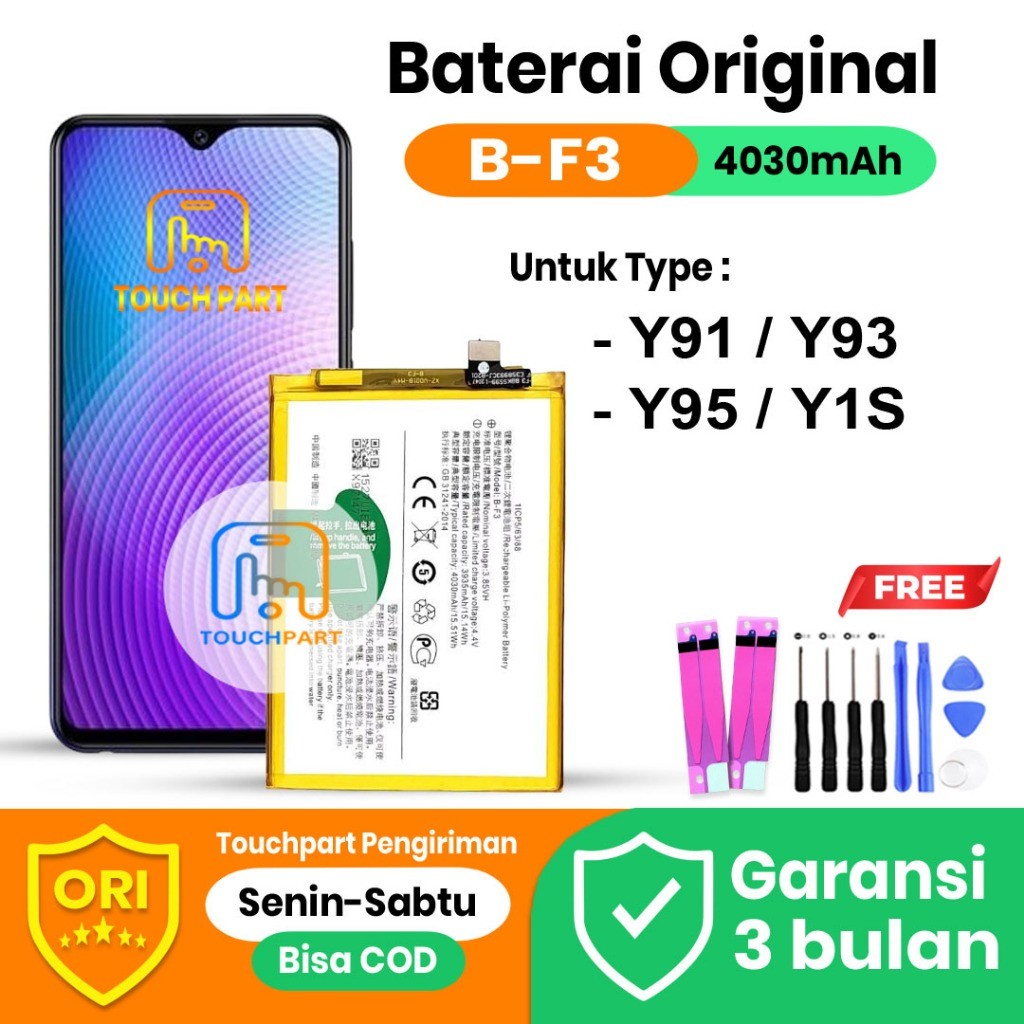 BATERAI BATRE VIVO Y91 / Y93 / Y95 / Y1S / B-F3 BF3 ORIGINAL Distributor (lem&obeng)