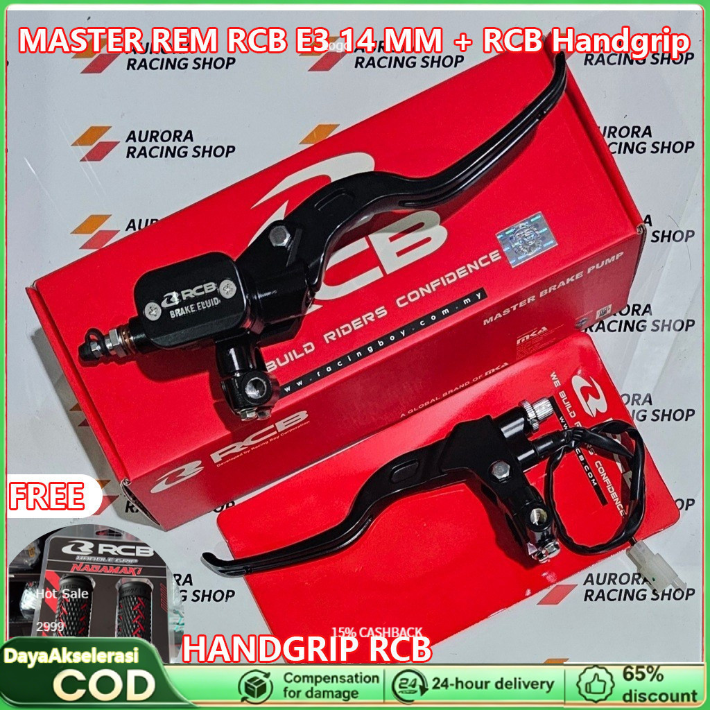 MASTER REM RCB E3 14 MM + RCB Handgrip & HANDLE RCB E2 REM / KOPLING ORIGINAL BLACK / SILVER