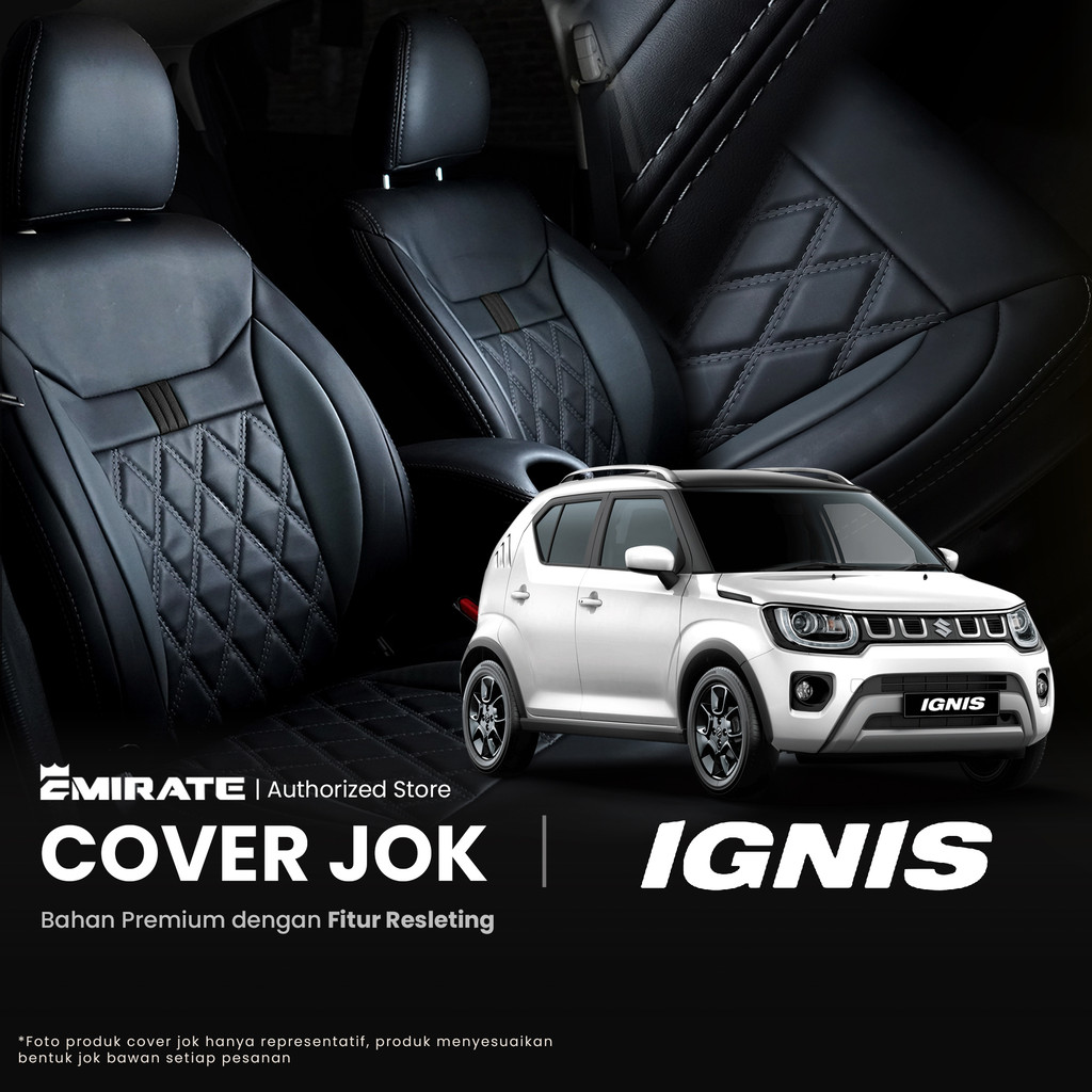 Sarung Jok Mobil Suzuki Ignis dengan Resleting  / Cover Jok Mobil Suzuki Ignis Fullset by Emirate Se