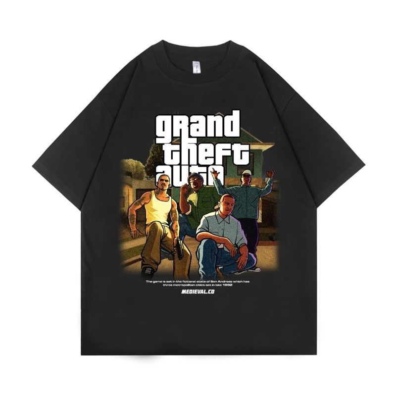 POP KAOS BAJU GTA SAN ANDREAS 5 | VINTAGE TSHIRT | RAP TEE | BOOTLEG | RAPPER | GAME | GRAND THEFT A