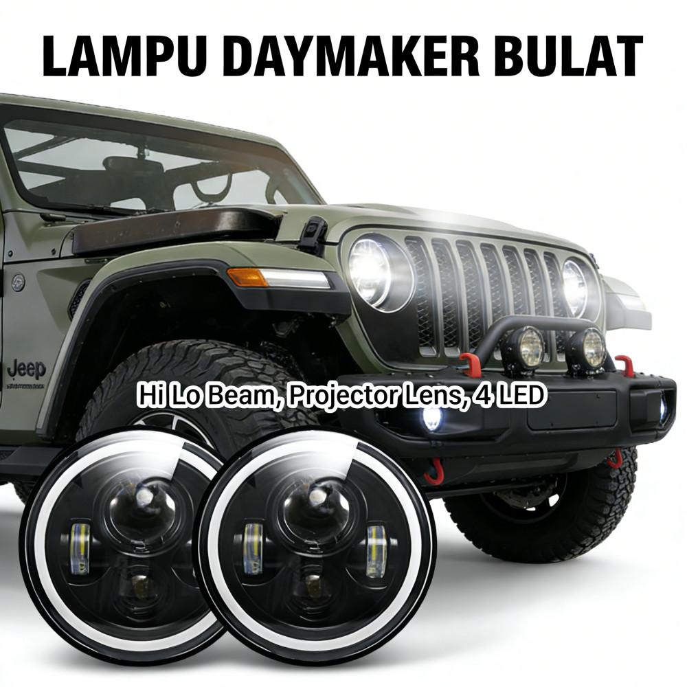 Lampu Daymaker Plus 7 Inch LED Utama Projie Putih Kuning Projie Lampu LED Kuning Daymaker Lampu LED 