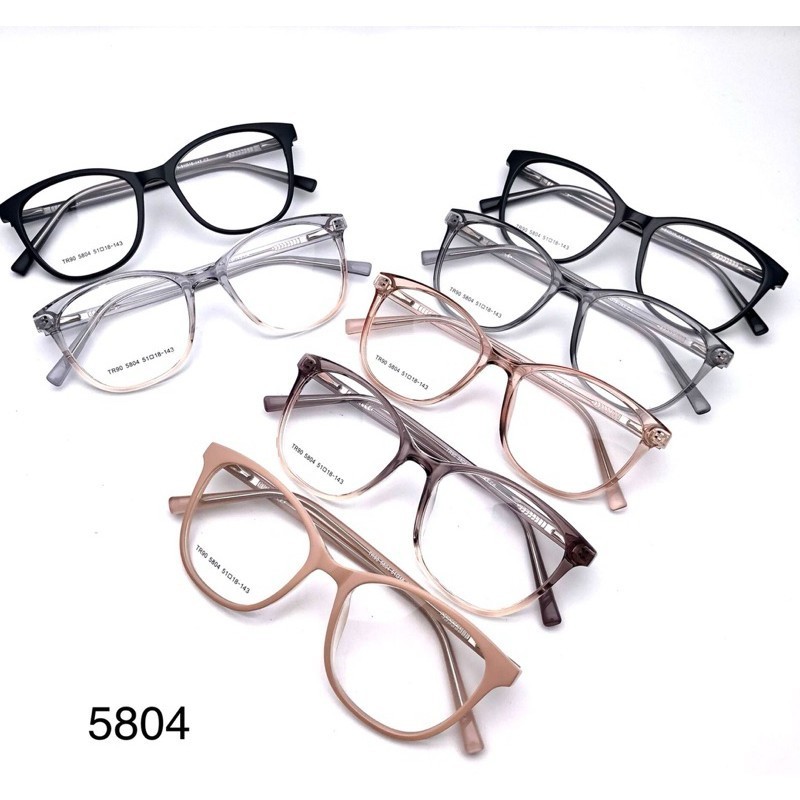 TERMURAHHH  Frame Kacamata Wanita 5804 Best Seller Over Size Mata Kucing Lensa Bening Mewah