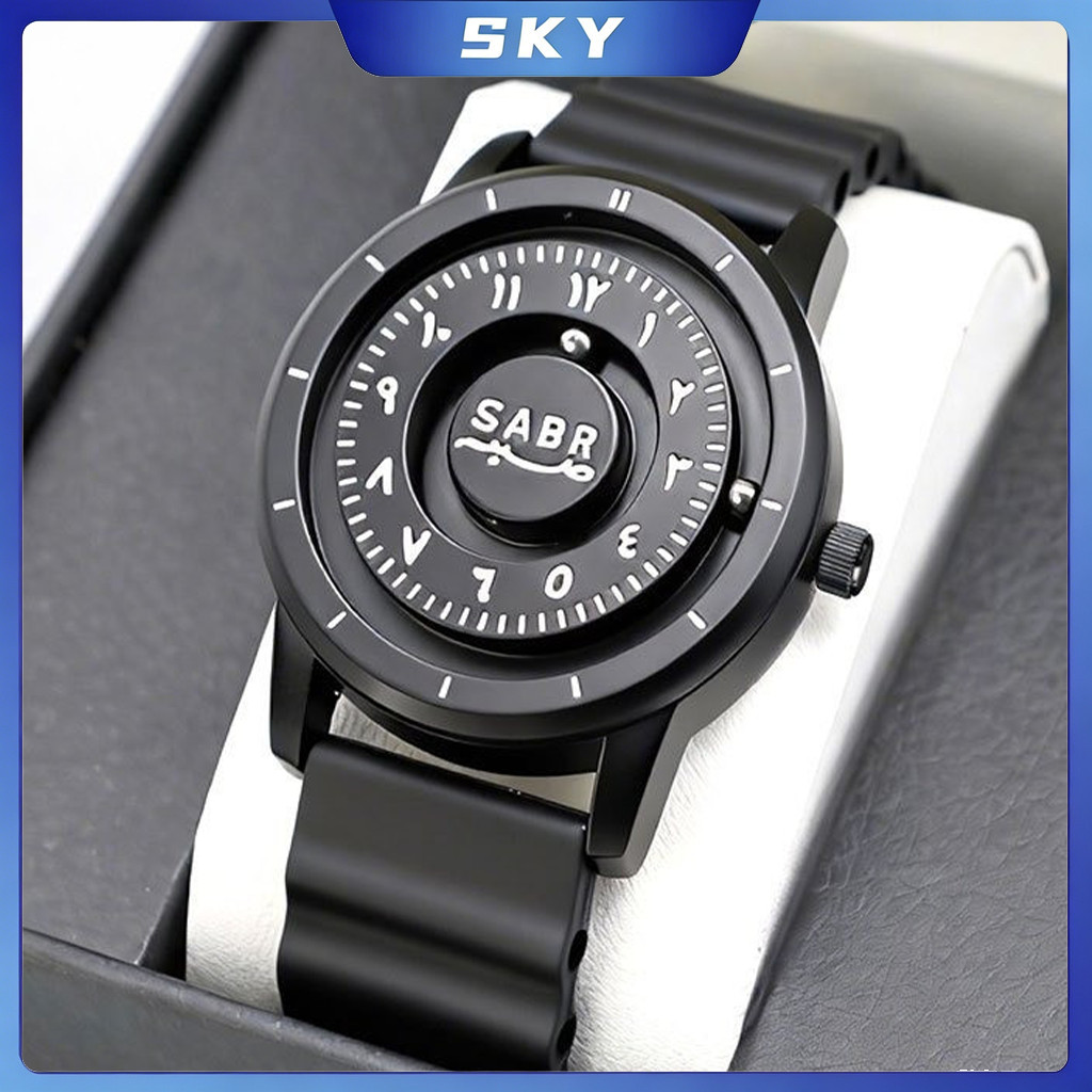 Jam Tangan Pria Magnet Levitasi Kuarsa Angka Arab Tahan Air Desain Unik Hadiah Premium