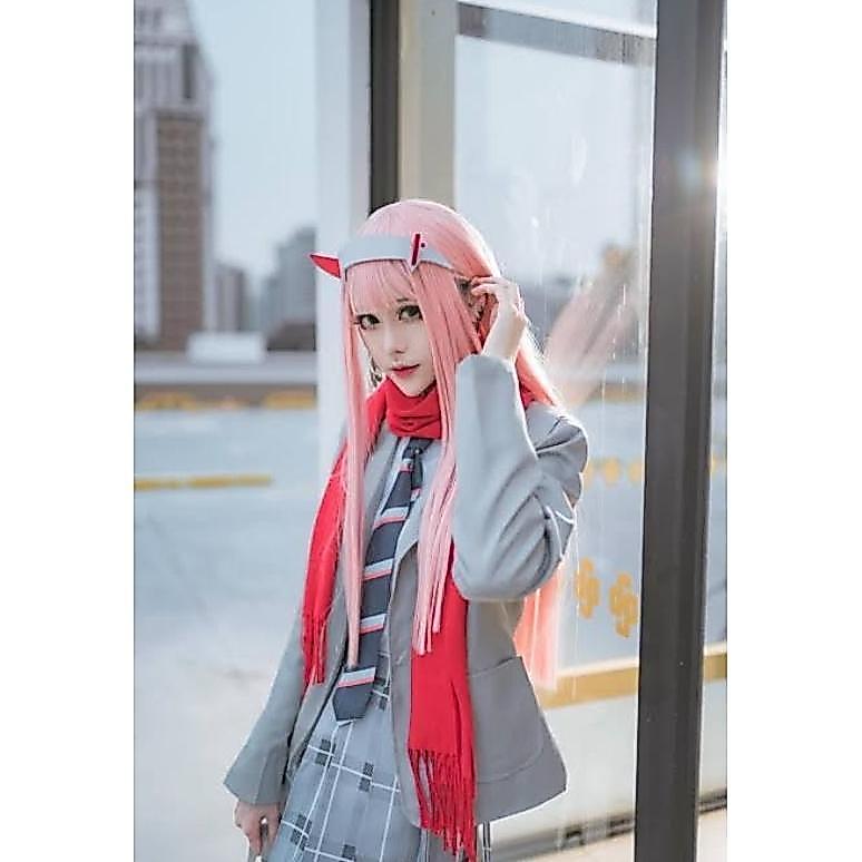 Kostum Seifuku Cosplay Zero Two Anime Darling in the Franxx High Quality Diskon