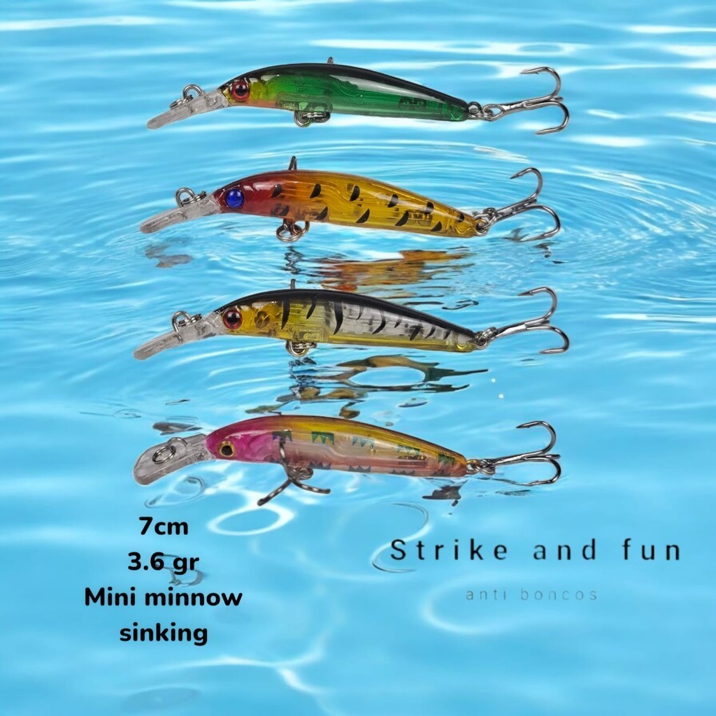umpan mancing minnow mini sinking 3.6 gram minow lure kecil