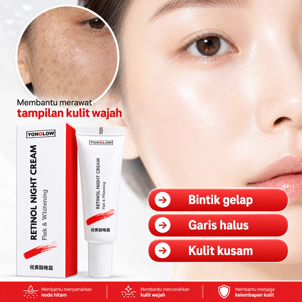 Salep Cina Retinol BPOM Yonglow Skincare Salep Penghilang Flek Melasma & Bintik Hitam Wajah, Krim Ma