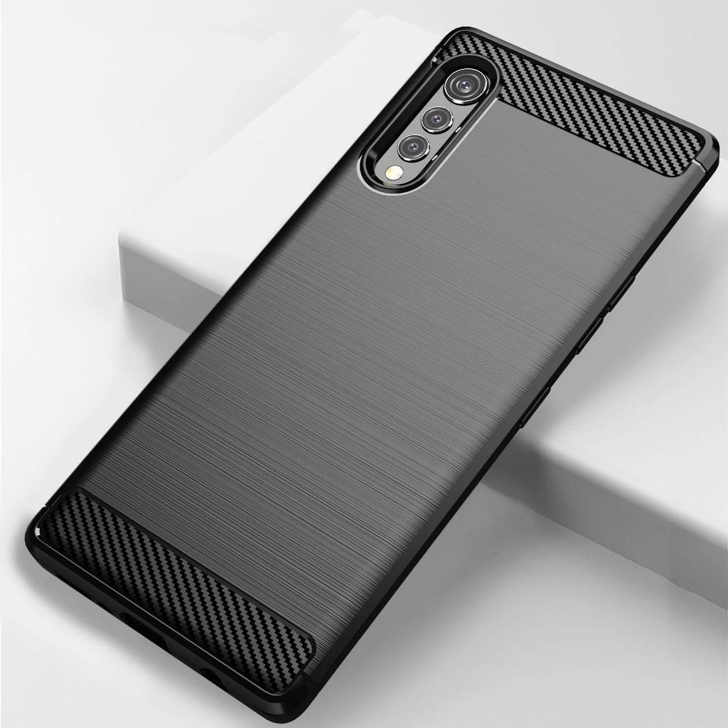 CASE LG Velvet LM-G910EM LG Velvet 5G Case Carbon Silicone Armor Anti Shockproof