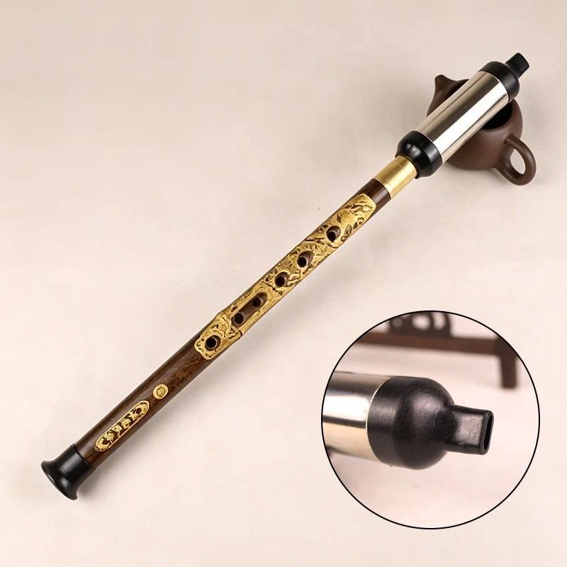 Bamboo Bawu Trational Vertical Blowing Flute Professional Adult Beginner Playing Bawu Detachable Eth