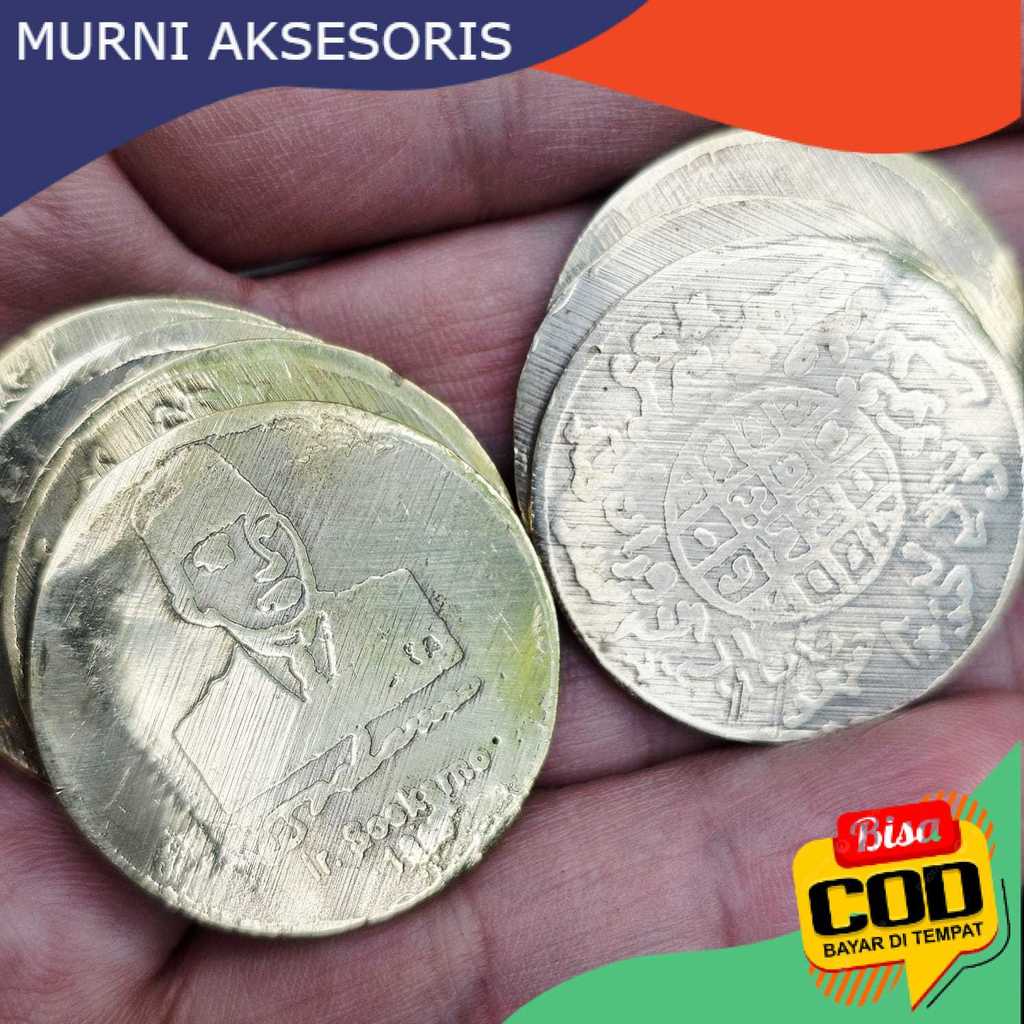 Murni Aksesoris. Koin Kuno Soekarno / Sukarno Warna Emas Model Koin Emas Kuno