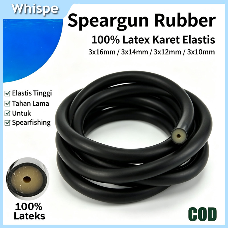 Karet Speargun 1M Lateks Elastis Spearfishing Speargun Rubber Tembak Ikan Ukuran 10mm 12mm 14mm 16mm