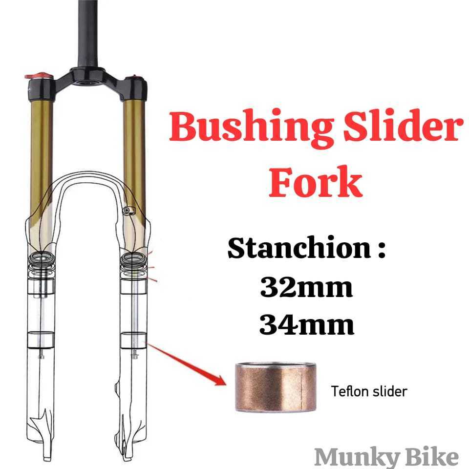 Foto Bushing Teflon Daleman Slider Sleeve Front Fork Tube Stanchion 32 34 mm Inner Lining Guide Tube lower leg 32mm 34mm