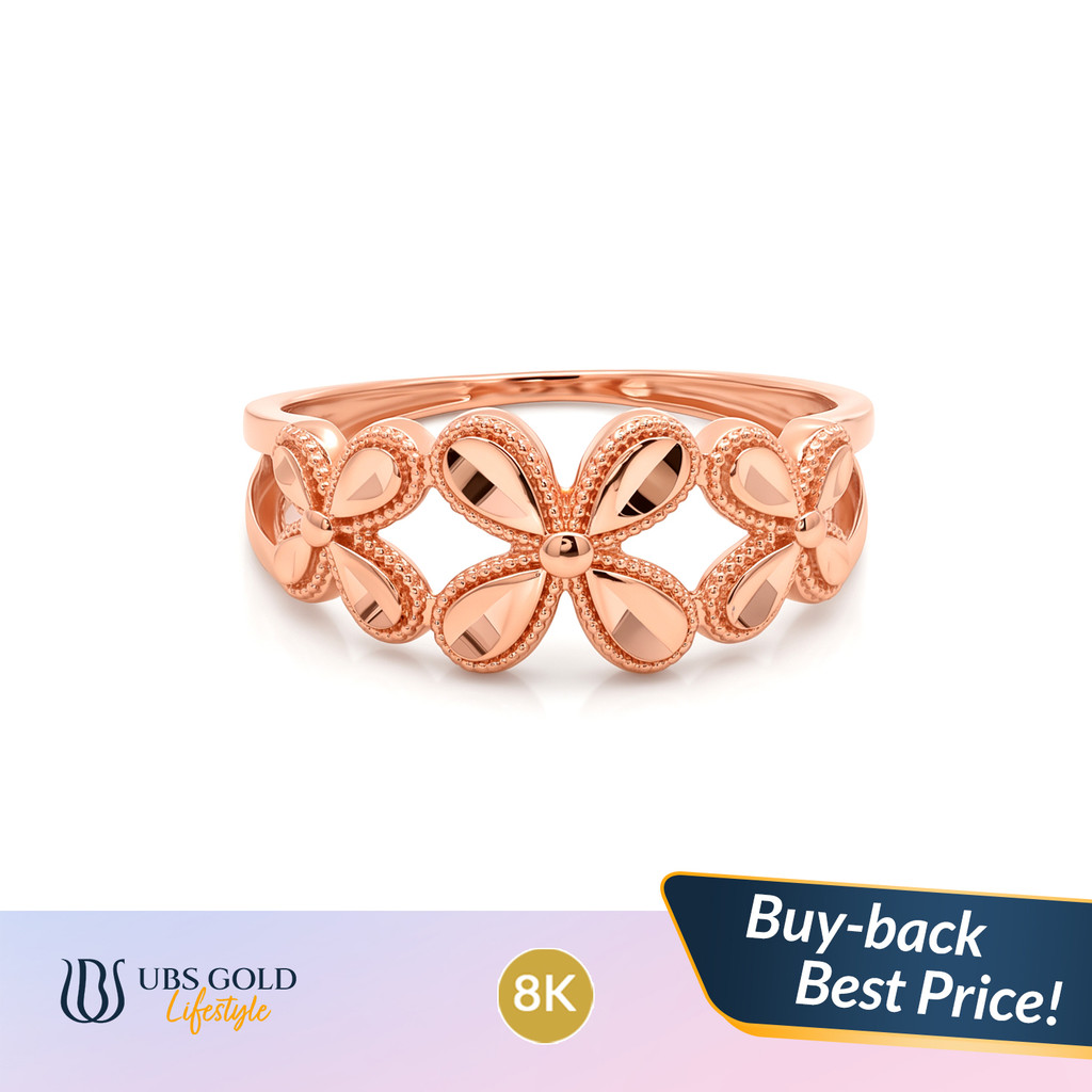 UBS Gold - Cincin Emas - 8K - Model Bunga - Ccs4006k