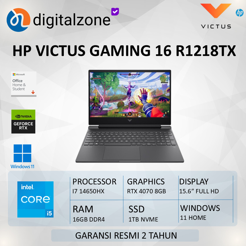HP Victus 16 R1218TX - I7 14650HX RTX 4070 8GB RAM 16GB 1TBSSD 16.1 FHD 165HZ W11+OHS
