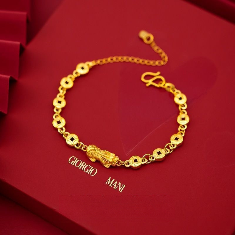 Copper Coin Pixiu Amulet Bracelet for Good Luck and Fortune