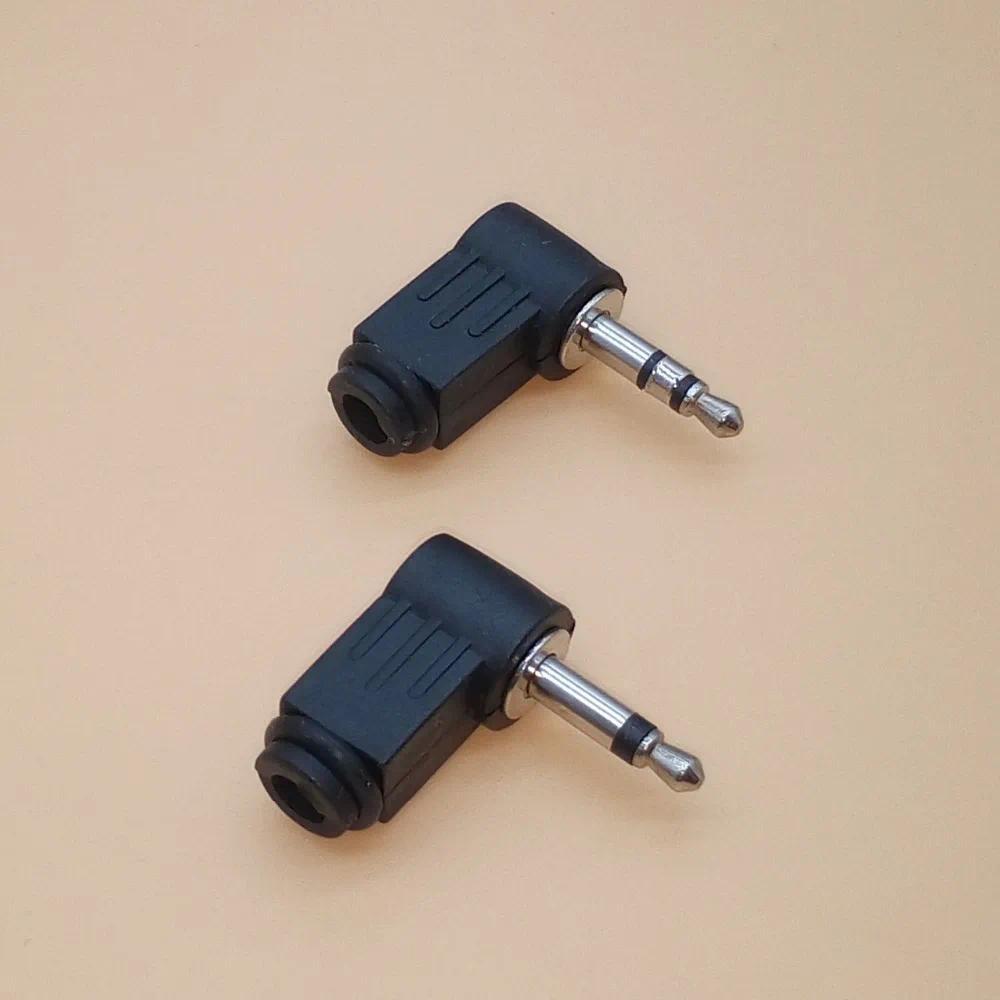 4pcs 3.5mm 2pole 3pole Auo Mono Stereo Male Jack Plug Right Angle Plugs for Phone Headset