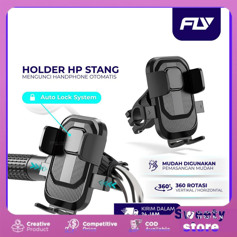 HOLDER HP MOTOR DI STANG Bike Handphone Phone Holder HP Stang Sepeda Motor Holder Handphone motor