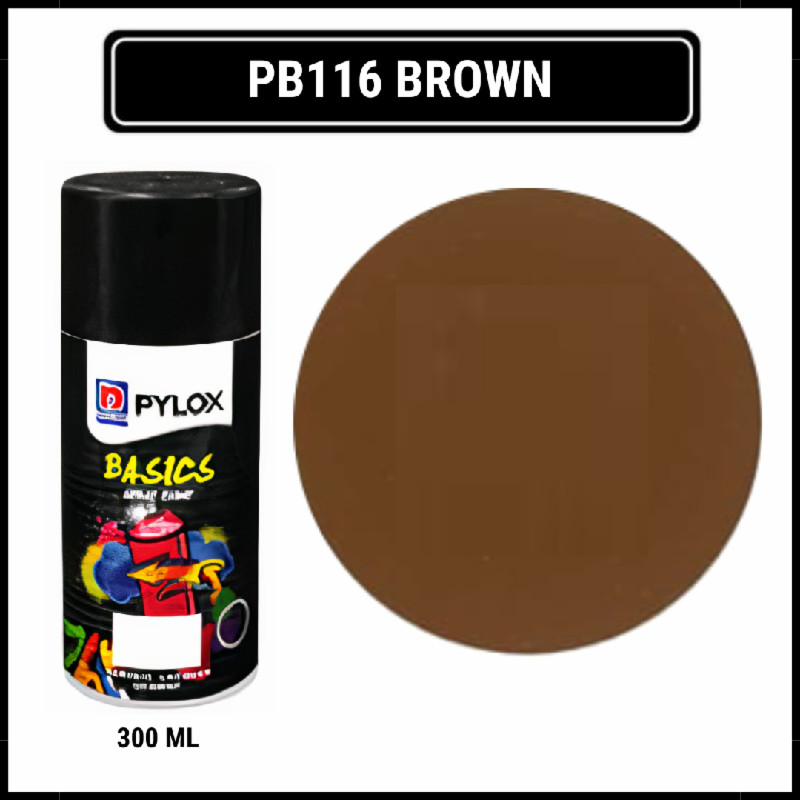 Pylox (Cat Semprot) Nippon Paint Solid Colour Netto 300 cc Pylox Basics PB116 BROWN 300cc