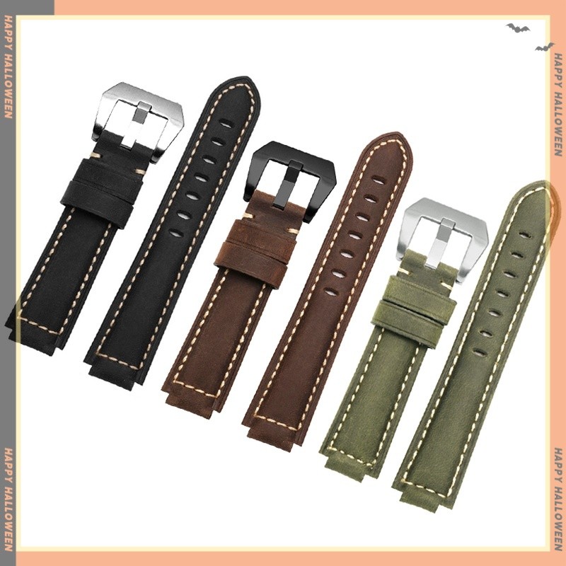 Tali Jam Kulit Sapi Asli Doff Model Mulut Cembung Cocok TIMEX Compass T2N721 T2N720 Aksesoris Pengga