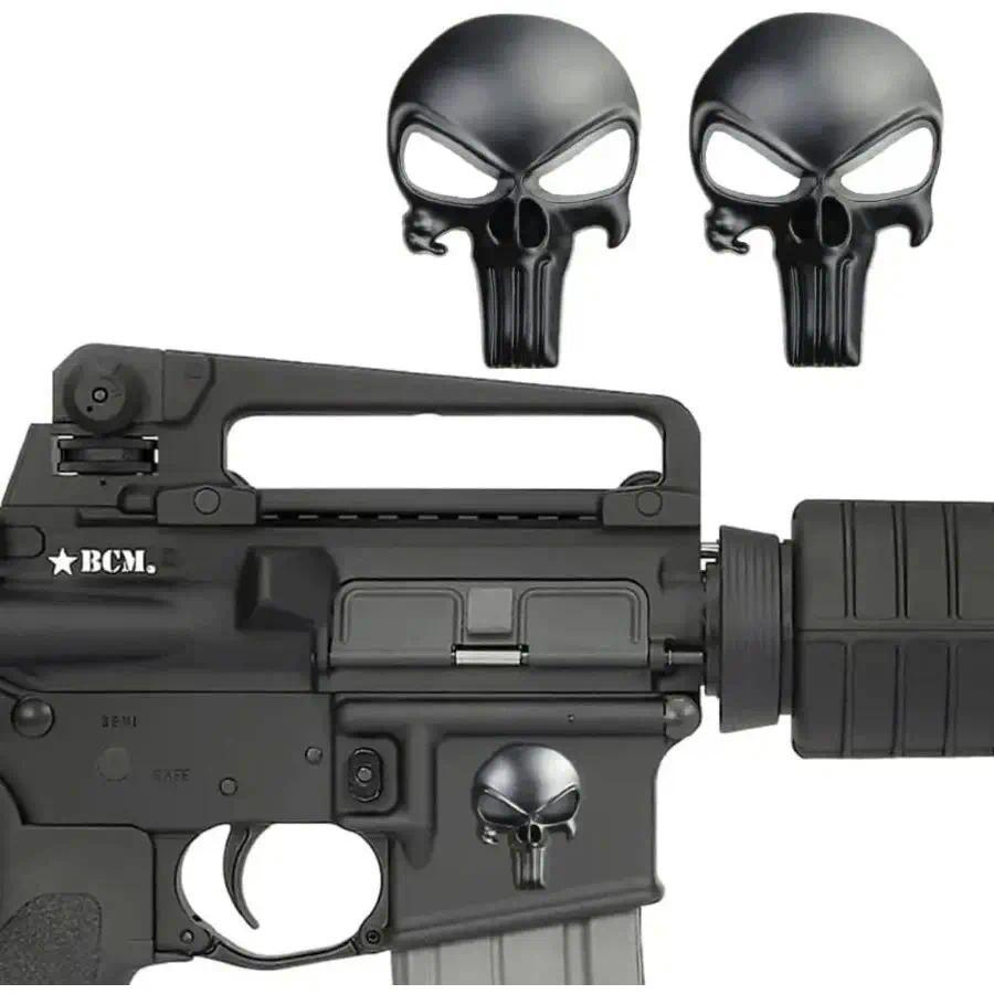 Tactical Skull 3D Solid Metal Stickers - Suitable for Air Gun AR15 M4 M16 1911 Glock G17 G19 G22 G43