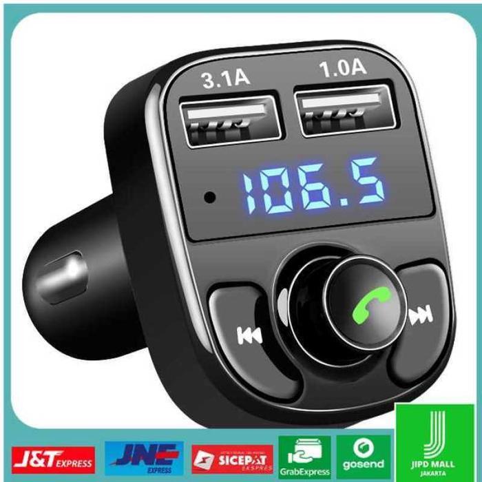 Radio Tape Bluetooth Audio Receiver FM Transmiter USB Car Charger HY82 - Hitam