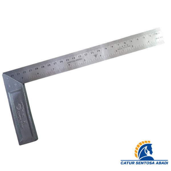 SIKU METER TUKANG 10 INCH DIAMOND - PENGGARIS BESI SUDUT 25 CM AWET CSA