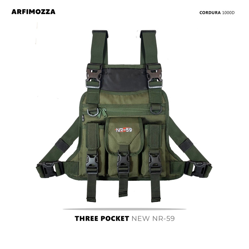 TAS DADA PRIA / TAS DADA POLISI ORIGINAL NR-59 MODEL THREE POCKET TERBARU KEKINIAN