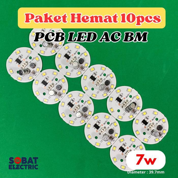 Paket Hemat 7 Watt PCB AC Mata LED - PCB Mata Lampu LED AC Tanpa Driver 7w - BM