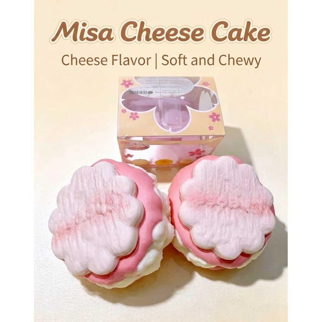 Squishy Licensed MISA Flower Tart Pink Cake Macaroon - Soft Slow Rising Sweet Scented Original