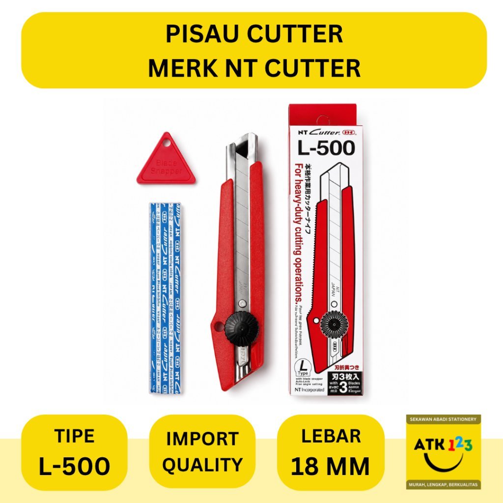 NT CUTTER Pemotong Kertas / Pisau Cutter Merk NT L-500 Japan