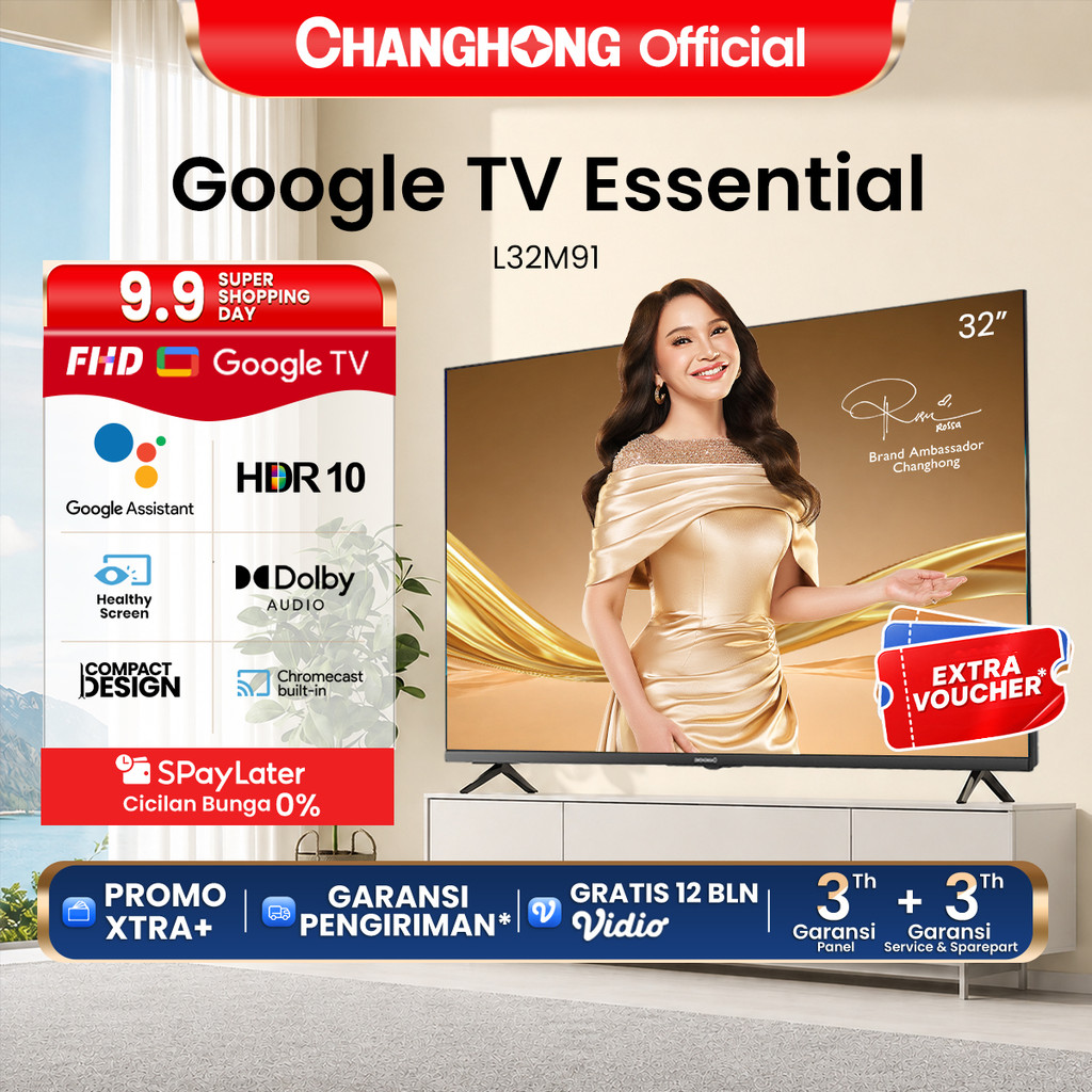 New Changhong Google TV 32 inch L32M91 Dolby Audio Netflix Youtube Bluetooth Smart TV Digital