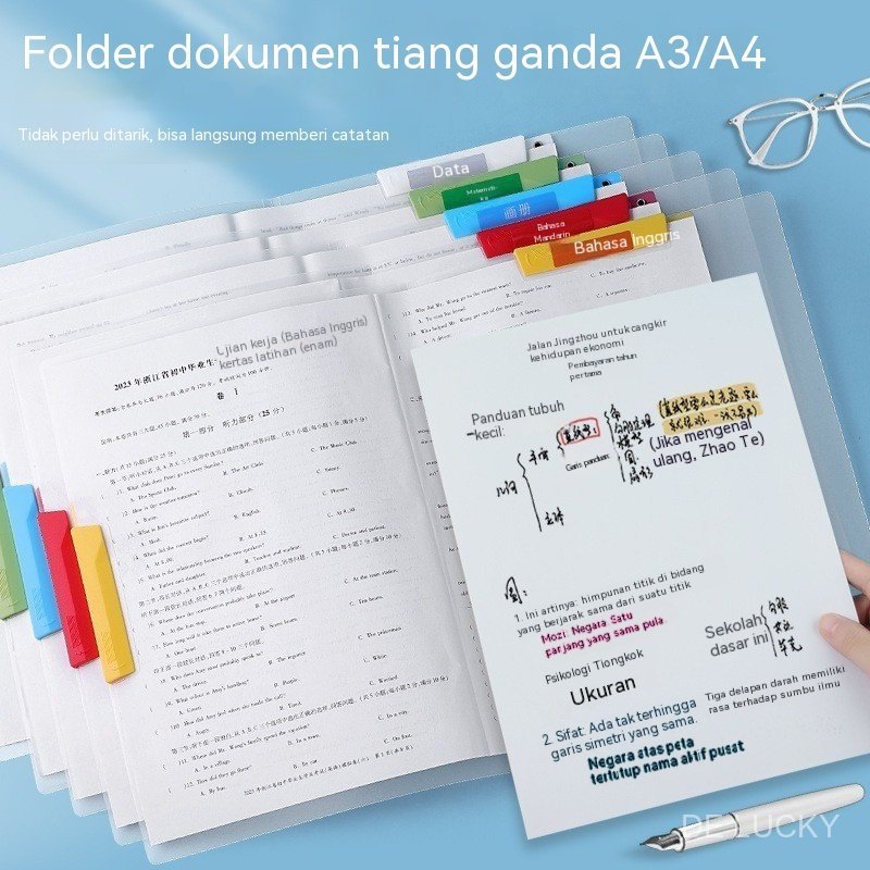 Map kertas laporan / ujian A3 A4  Folder Transparan - Map klip dokument - Map folder ujian - klip ke