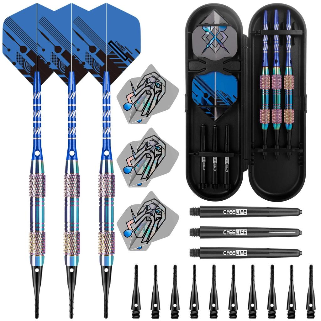 CyeeLife 18g High-End Soft Tip Darts Sets Standard PET Flight, Aluminum Darts Shafts Plastic Tip wit