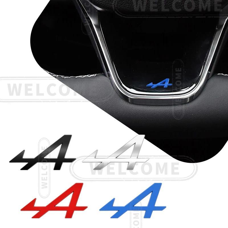 3D Metal A Logo Car Steering wheel Emblem Interior Badge Sticker Decals For Megane Clio RS Arkana Sc