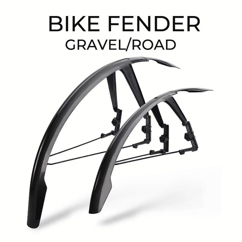 Foto Mudguard Fender Slebor Aerodinamis Sepeda untuk Fork Depan dan Frame Belakang Sepasang Fender Selebor Mud Guard Spakbor Sepeda RB Road Bike Gravel 700C