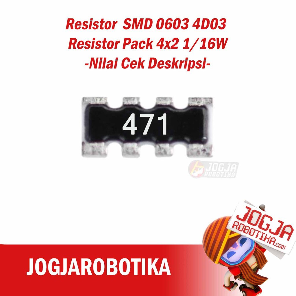 Resistor SMD 0603 4D03 Resistor Pack 4x2 1/16W (Nilai Resistor Cek Deskripsi)