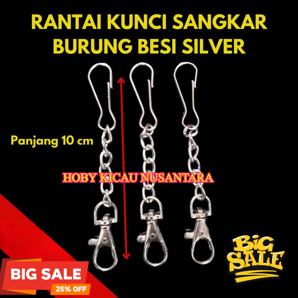 RANTAI KUNCI SANGKAR  BESI GEMBOK PINTU KANDANG BURUNG