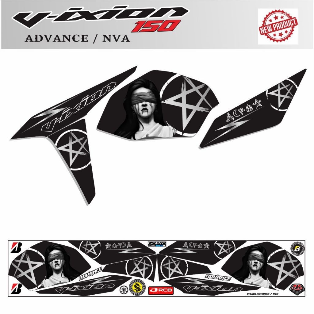 VARIASI STIKER STIKER MOTOR VIXION NVA 150 VARIASI KEREN STRIPING VIXION