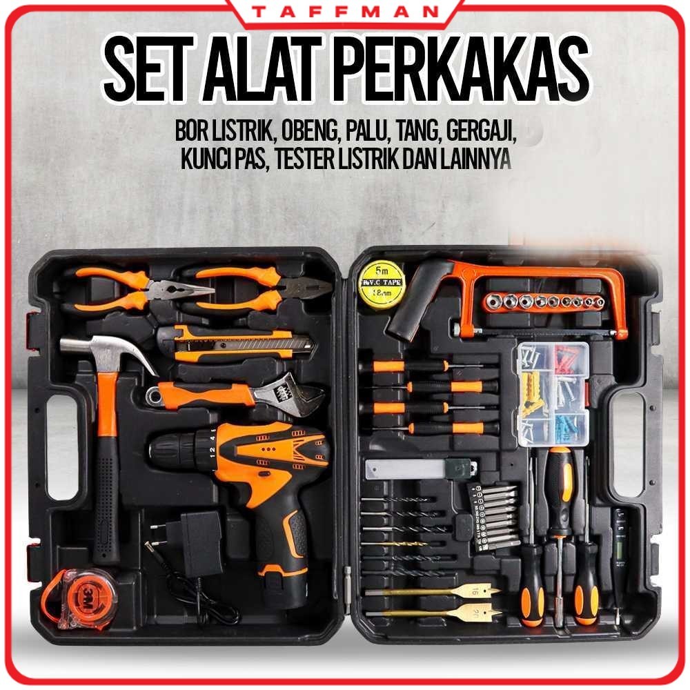 TM - Alat Perkakas Bor Listrik Cordless Palu Tang Obeng 57 in 1 - JG-076